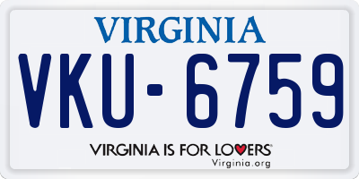 VA license plate VKU6759
