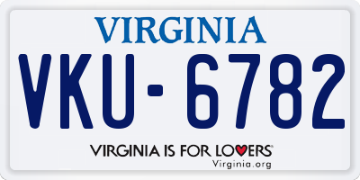 VA license plate VKU6782