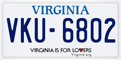 VA license plate VKU6802