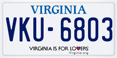 VA license plate VKU6803