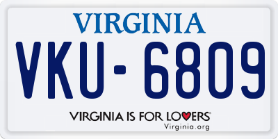 VA license plate VKU6809