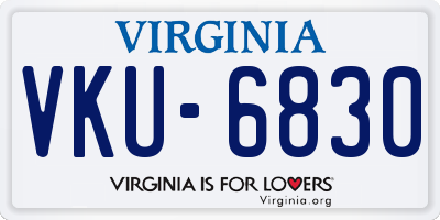 VA license plate VKU6830