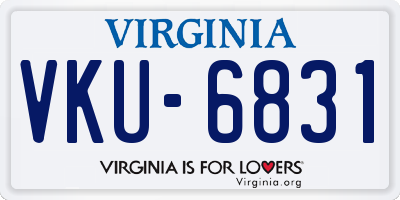 VA license plate VKU6831