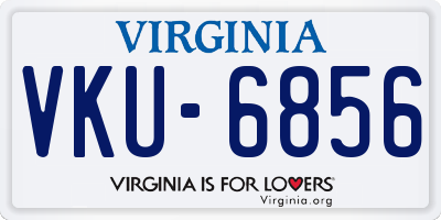 VA license plate VKU6856