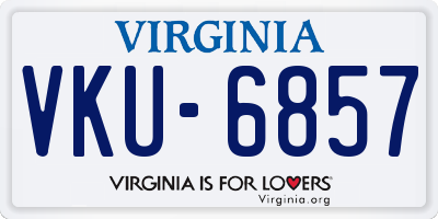 VA license plate VKU6857