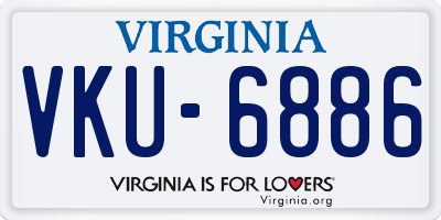 VA license plate VKU6886