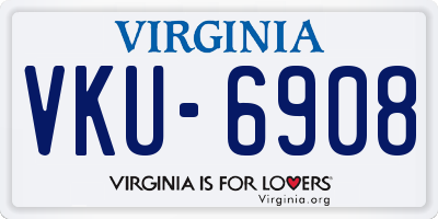 VA license plate VKU6908
