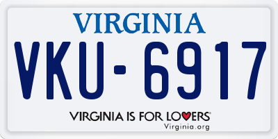 VA license plate VKU6917