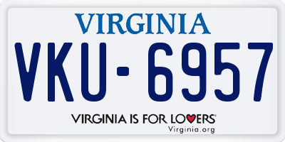 VA license plate VKU6957