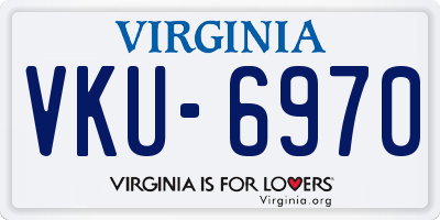 VA license plate VKU6970