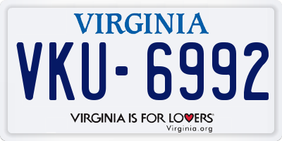 VA license plate VKU6992