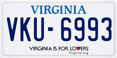 VA license plate VKU6993