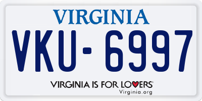 VA license plate VKU6997