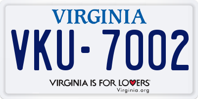 VA license plate VKU7002