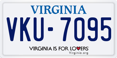 VA license plate VKU7095