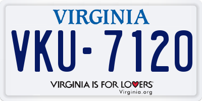 VA license plate VKU7120