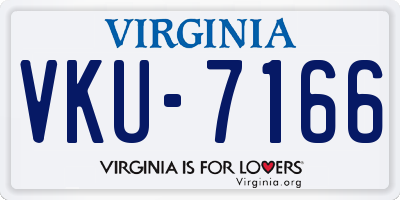 VA license plate VKU7166
