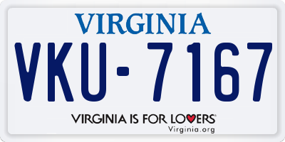 VA license plate VKU7167