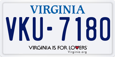 VA license plate VKU7180