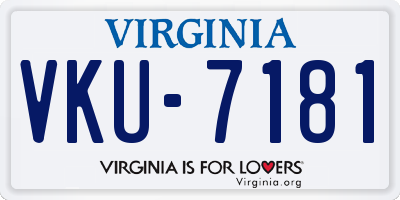 VA license plate VKU7181