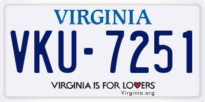 VA license plate VKU7251