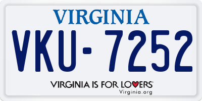 VA license plate VKU7252
