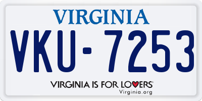 VA license plate VKU7253