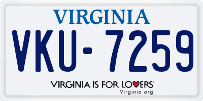 VA license plate VKU7259