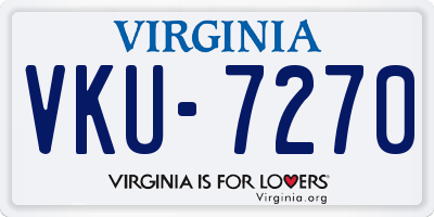 VA license plate VKU7270