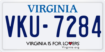 VA license plate VKU7284