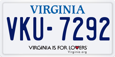 VA license plate VKU7292