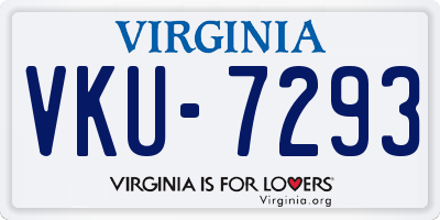 VA license plate VKU7293