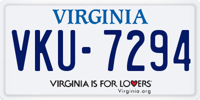 VA license plate VKU7294