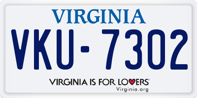 VA license plate VKU7302