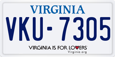 VA license plate VKU7305