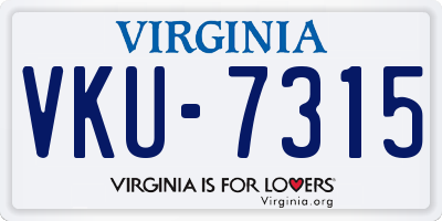 VA license plate VKU7315