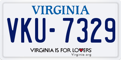 VA license plate VKU7329