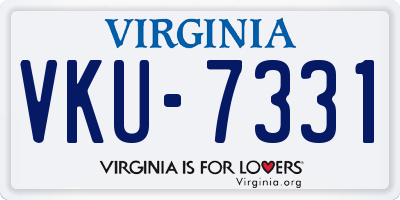 VA license plate VKU7331
