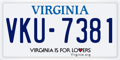 VA license plate VKU7381