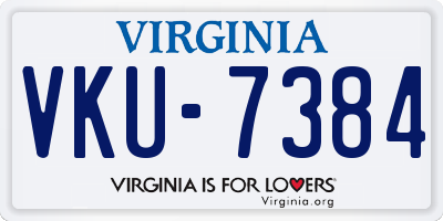 VA license plate VKU7384