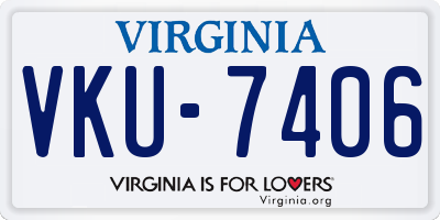 VA license plate VKU7406