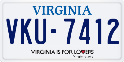 VA license plate VKU7412