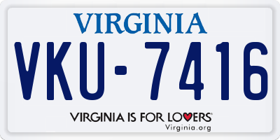 VA license plate VKU7416