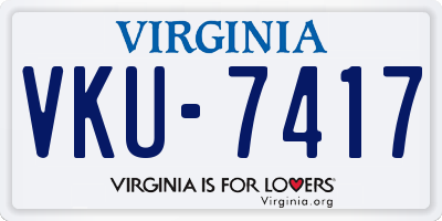 VA license plate VKU7417