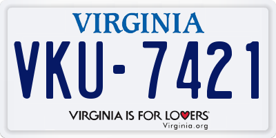 VA license plate VKU7421