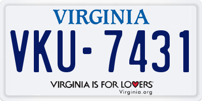 VA license plate VKU7431