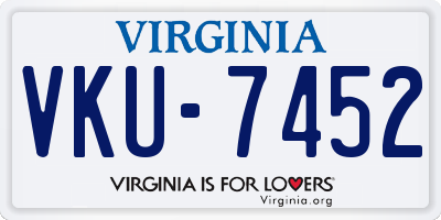 VA license plate VKU7452