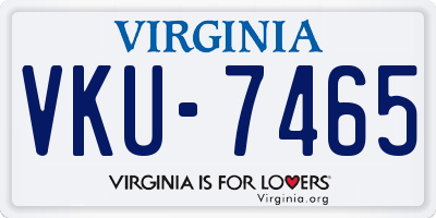 VA license plate VKU7465