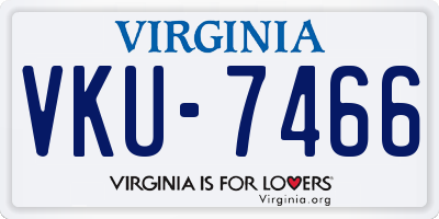 VA license plate VKU7466