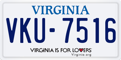 VA license plate VKU7516